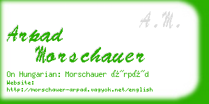 arpad morschauer business card